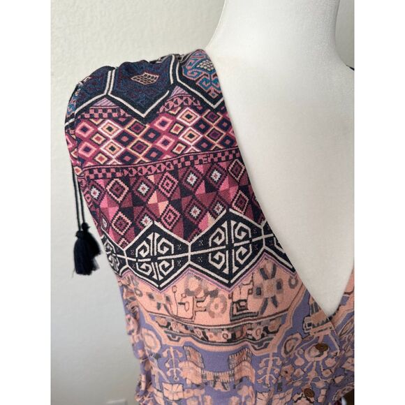 TIGERLILY BELLE EAU MAXI DRESS Tassel Bohemian Button Down Size US 8 - Picture 5 of 14